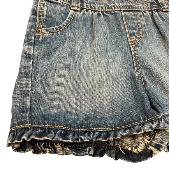 OshKosh Ruffled Heart Embroidered Shortall Overall Bob Vestbak 2T - Picture 3 of 8